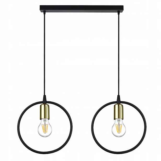 Závěsná lampa Lustr Ring Zlatá měď Chrom E27