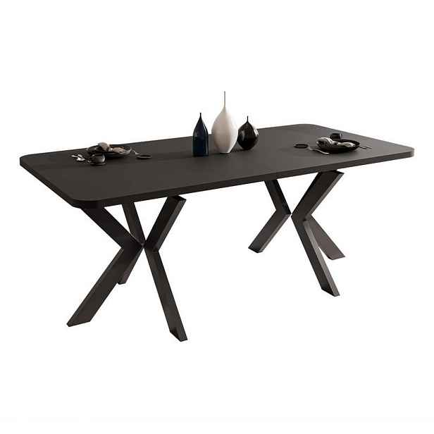 Idohome JÍDELNÍ STŮL DANTON rozkládací 200/100/76 cm, černý