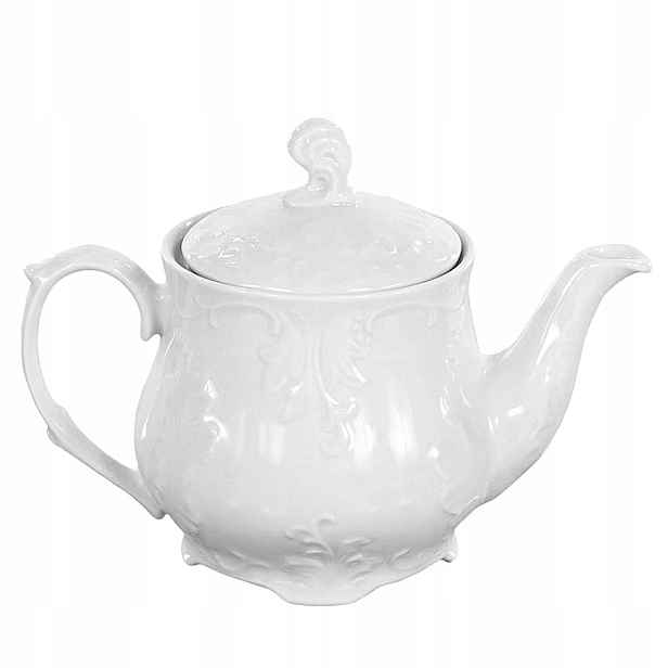 Konvice Ćmielów Rococo 1100 ml Bílá porcelánová