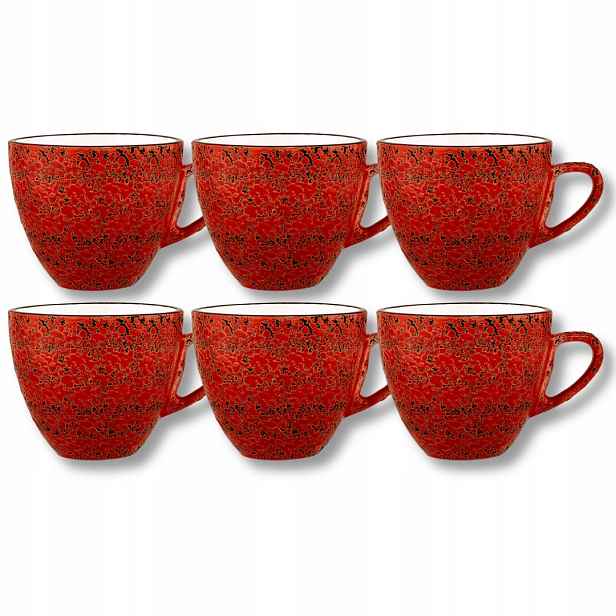 Šálek na espresso porcelánový červený 75 ml Wilmax 6 kusů