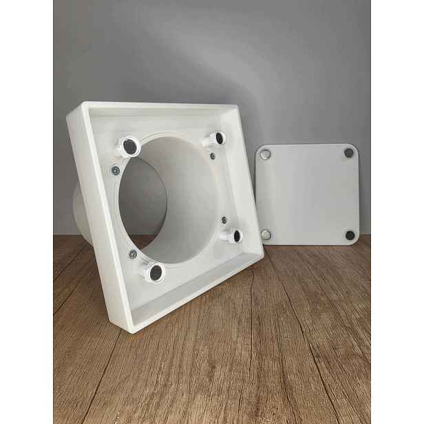 Skrytá Ventilační Mřížka 125 mm – bílá – čtvercová