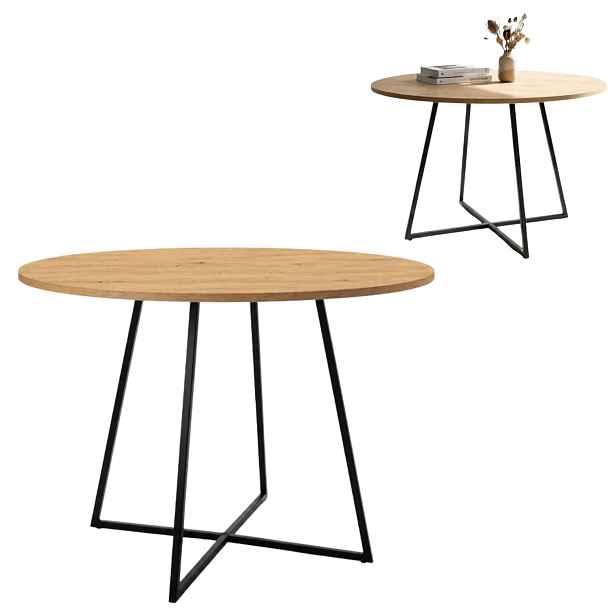 Stůl Yama B Kulatý Elegantní do obývacího pokoje Jídelna Dub Artisan