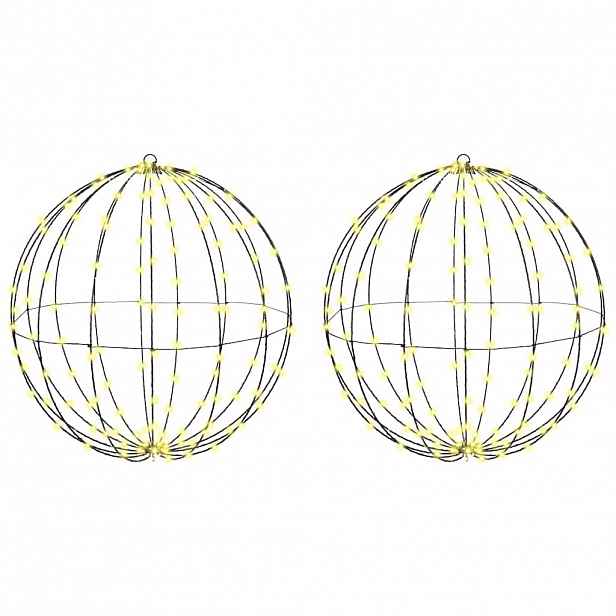 vidaXL Koule 2 ks Teplá bílá 60 x 60 x 62 cm Kov 384 LED