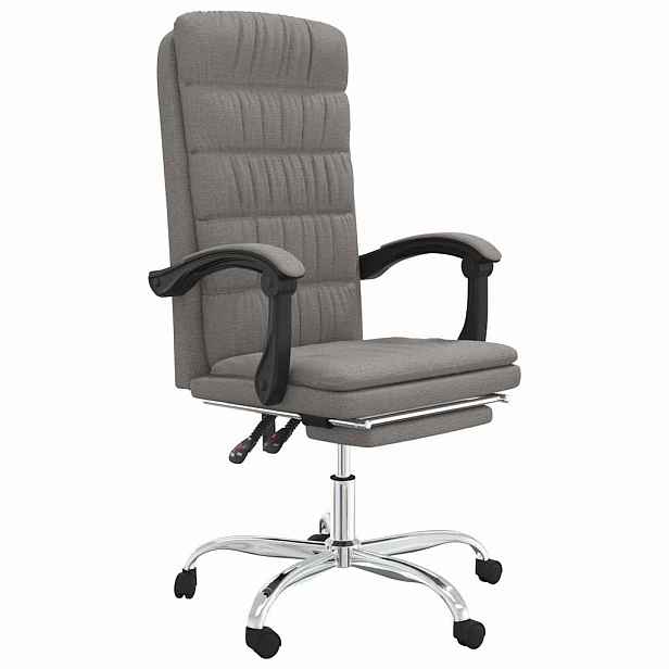 vidaXL Polohovací kancelářská židle taupe textil