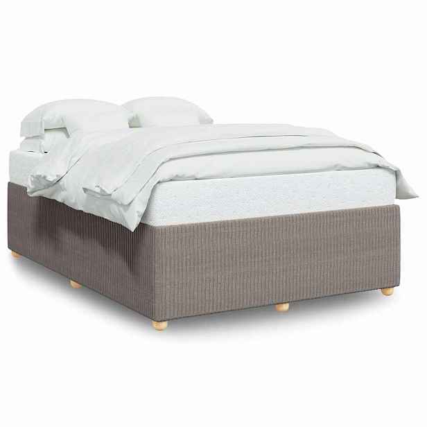 vidaXL Rám postele bez matrace taupe 140 x 200 cm textil