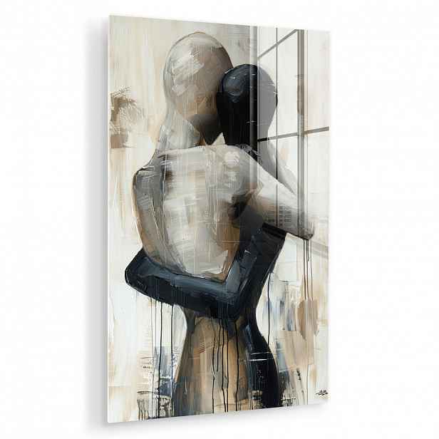 MuchoWow OBRAZ NA AKRYLOVÉM SKLE Abstraktní - Láska - Černobílé - Moderní 60x90 cm