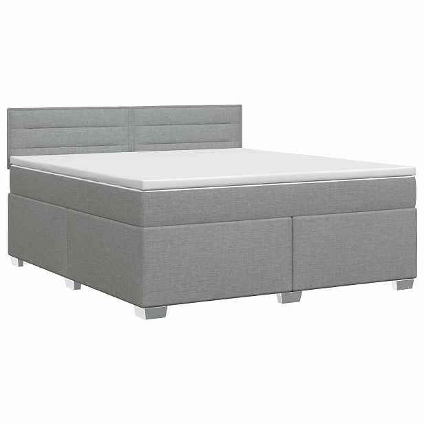 vidaXL Postel boxspring s matrací Světle šedá 140 x 200 cm Textil
