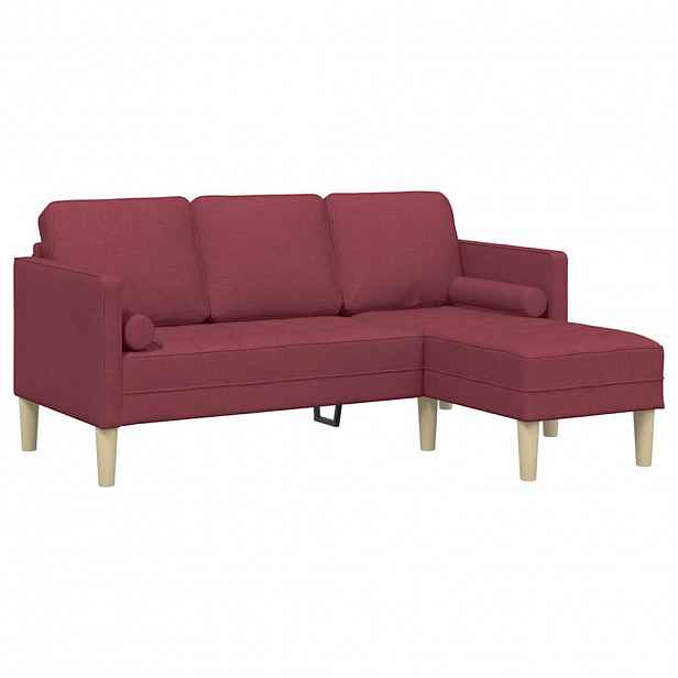 vidaXL Set pohovek Víno Červené 173 x 131 x 67 cm Polyester