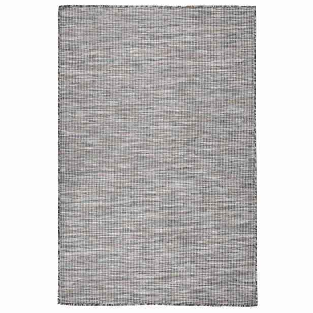 vidaXL Venkovní hladce tkaný koberec 120x170 cm hnědý a modrý