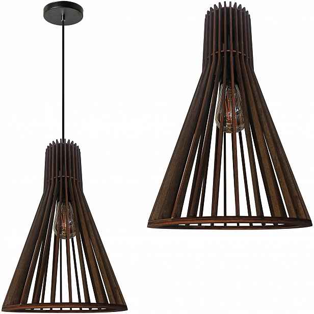 Závěsná Lampa Boho Dřevěná Přírodní Hnědá, Hnědá Toolight