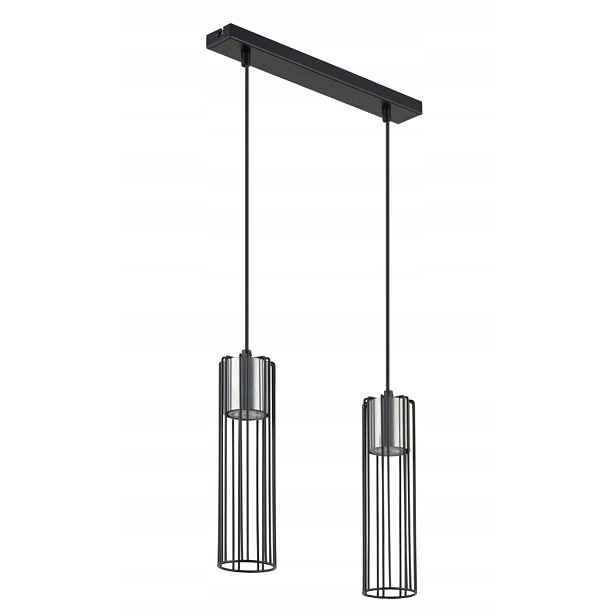 Závěsná lampa Fobia 2xGU10 25W, černá a stříbrná, industriální Sigma Lighting