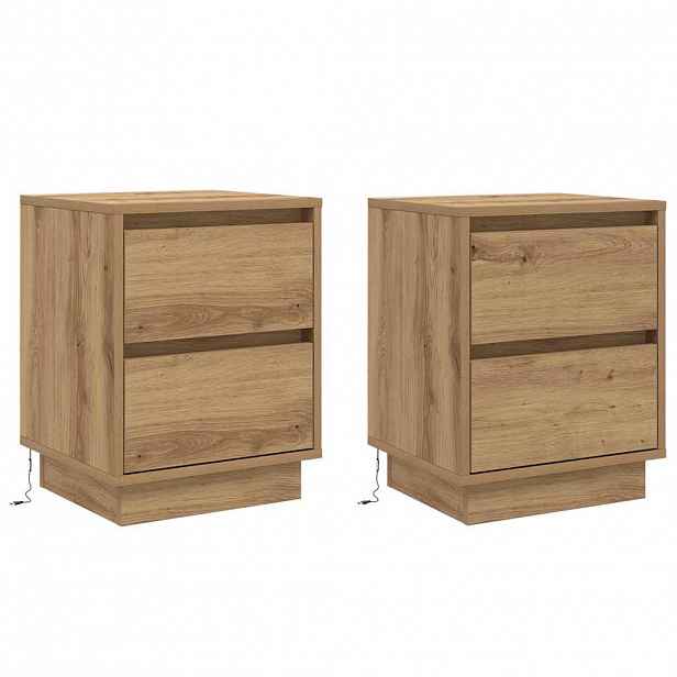 vidaXL Noční skříňka 2 ks Artisanový dub 39 x 34,5 x 50 cm