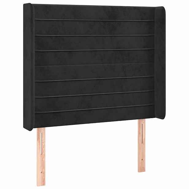 vidaXL Čelo postele typu ušák černé 103x16x118/128 cm samet