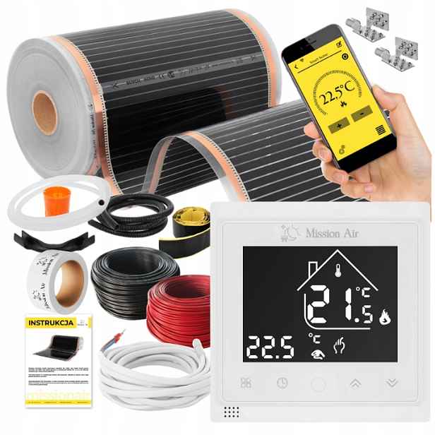 Set Fólie Vyhřívací Podložka Infračervená 160W 18m²