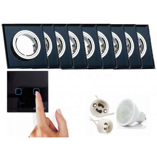 9 X Skleněná Halogenová Lampa Na Strop, Vypínač Led Žárovky, 10 W, Studená Barva