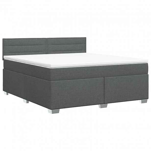 vidaXL Postel boxspring s matrací Tmavě šedá 140 x 200 cm Textil