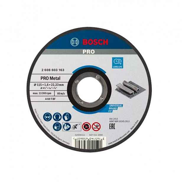 Bosch - Řezný kotouč na kov 115x22,23 mm 2608603163