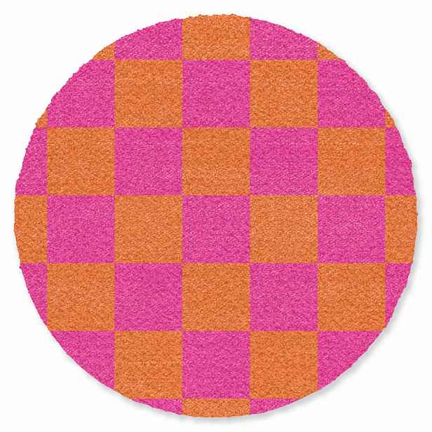 MuchoWow ROHOŽKA Šachovnicový potisk - Oranžová - Růžová - Bloky 90x90 cm