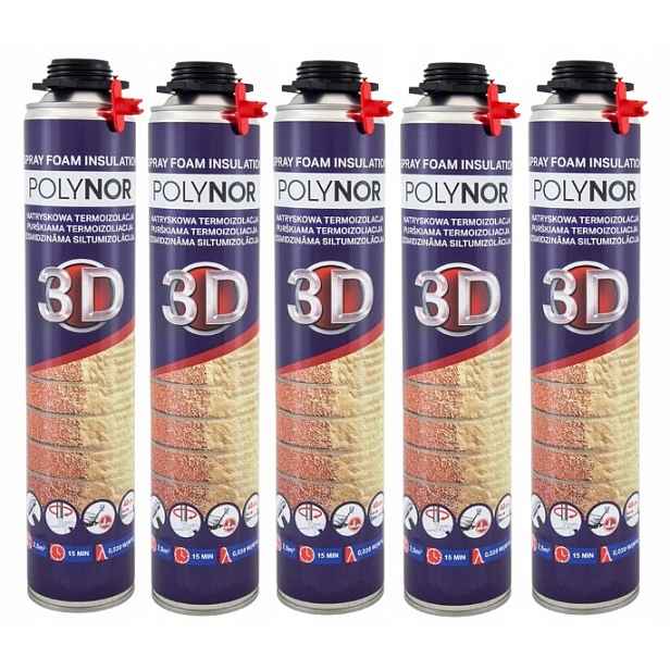 Pur Sprchová Pěna Polynor 3D 850 ml, zateplení podkroví 5 kusů