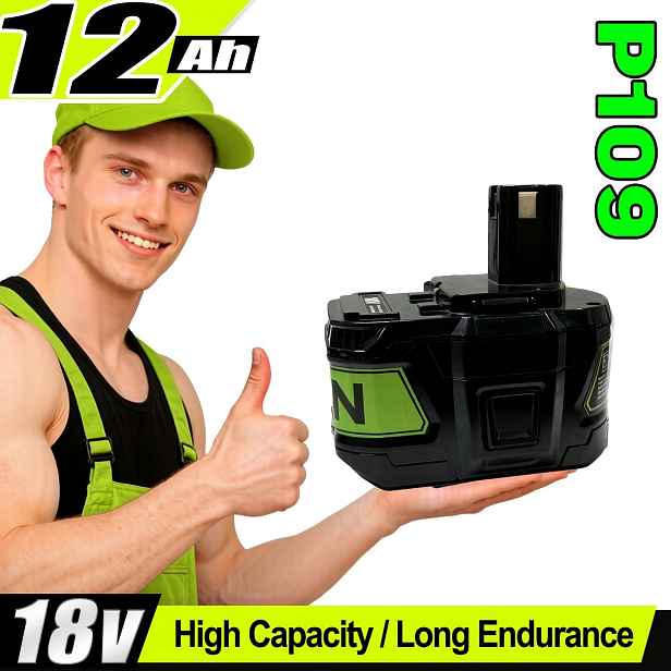 TEMU Balení 1/2/3/4/5/6 ks 12.0Ah 18V P108 P109 Náhrada baterie Ryobi 18V P104 P105 P107 P106 Kompatibilní s Ryobi ONE+ 18V Akumulátorové nářadí