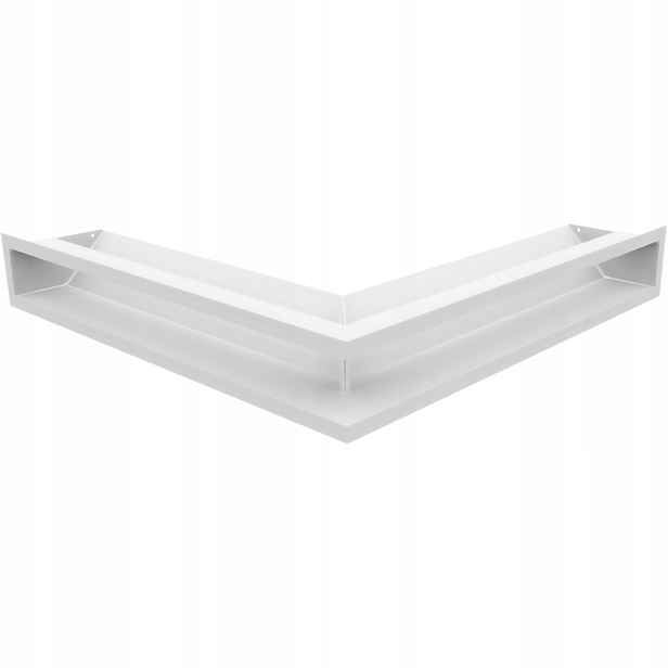 Ventilační mřížka krbová Luft rohová 56x56x9 bílá Slim