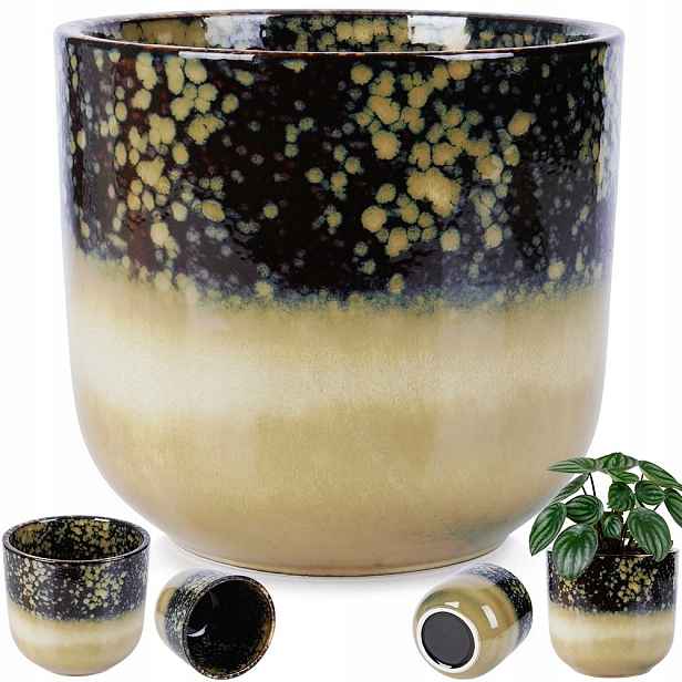 Květináč Porcelánový Glazovaný Glazurovaný Ozdobný Stylový Vilde 17,5 cm