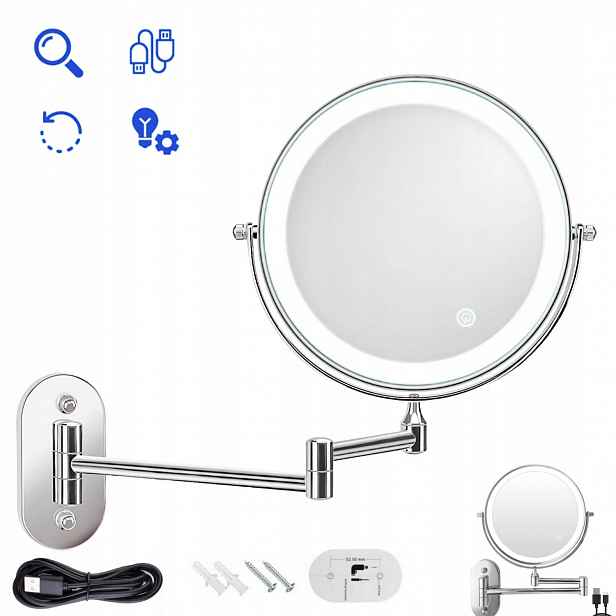 Zrcadlo s zvětšením 1X/10X a Led osvětlením