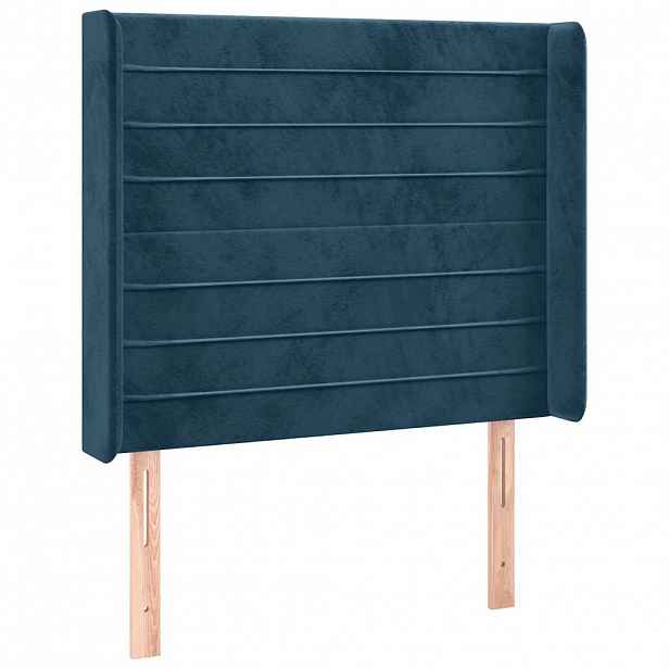 vidaXL Čelo postele typu ušák tmavě modrá 103x16x118/128 cm samet