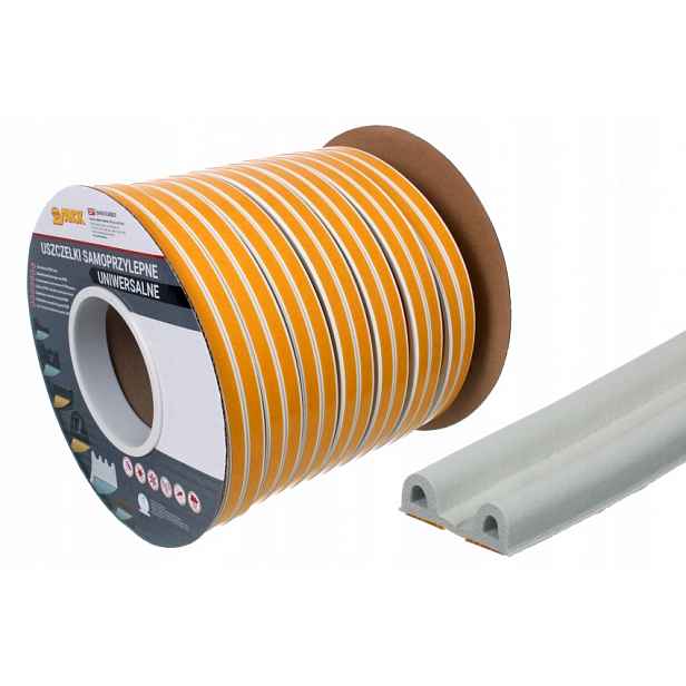 Gumové těsnění Epdm samolepicí typ P 9x5,5 mm bílá role 100