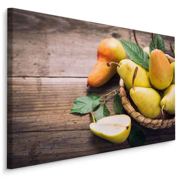 Moderní obraz na plátně do kuchyně Hrušky V Košíku Varianta: 100x70