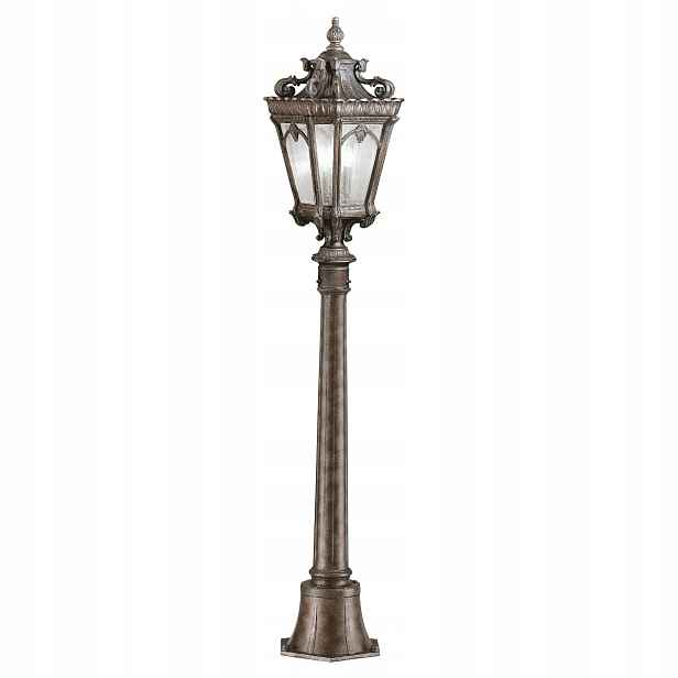 Venkovní stojací zahradní lampa vintage hnědá 110 cm Kichler