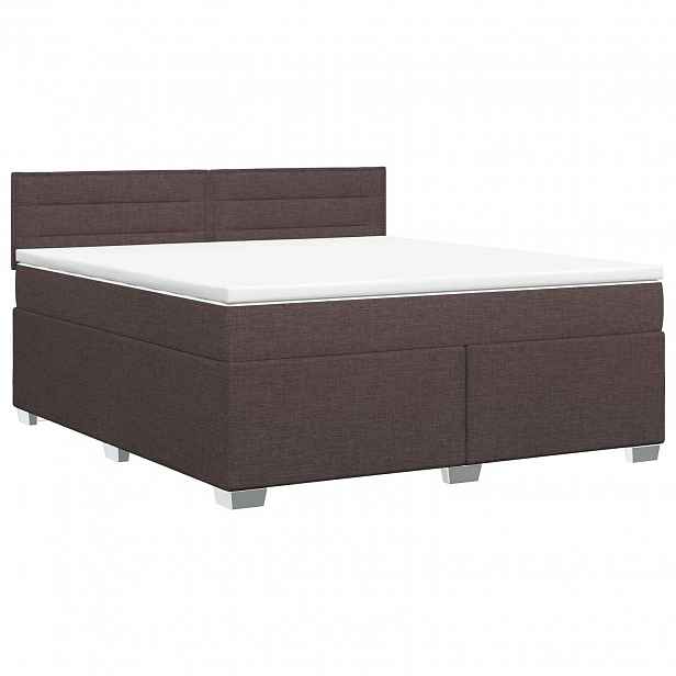 vidaXL Postel boxspring s matrací Tmavě hnědá 140 x 200 cm Textil