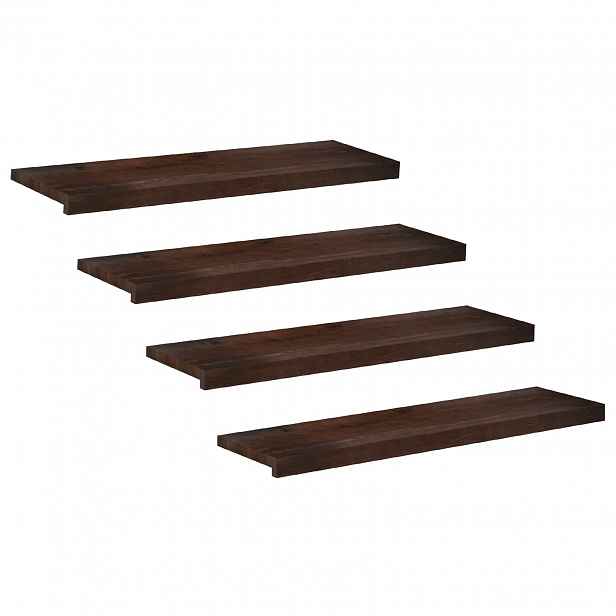 vidaXL Schodišťové nášlapy 4 ks 90 x 25 x 2 cm Tmavě hnědá