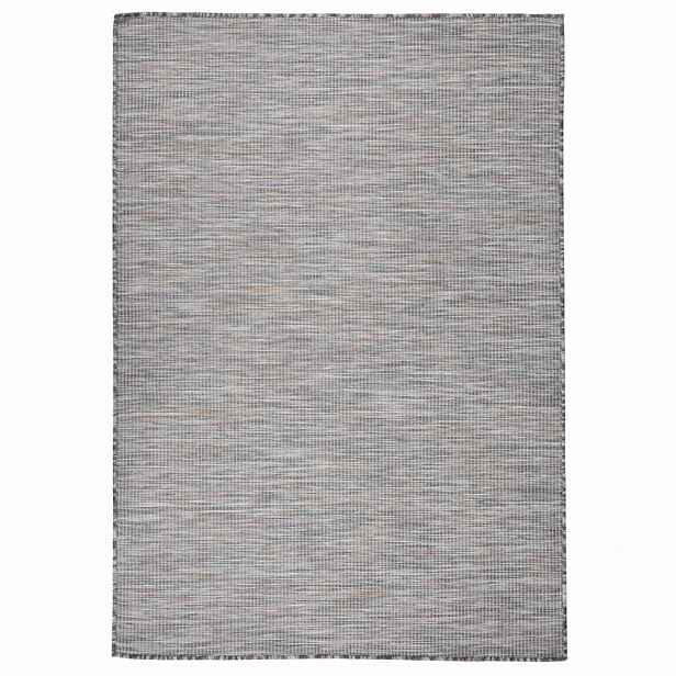 vidaXL Venkovní hladce tkaný koberec 140x200 cm hnědý a modrý