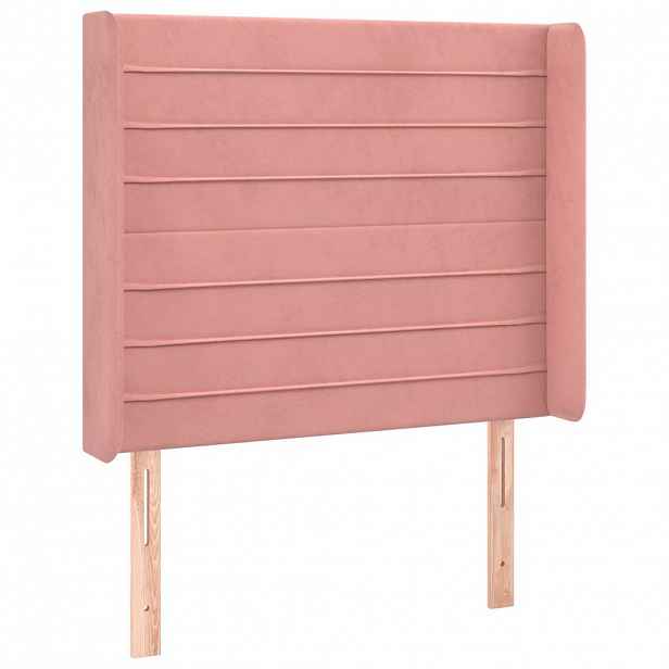 vidaXL Čelo postele typu ušák růžové 103x16x118/128 cm samet