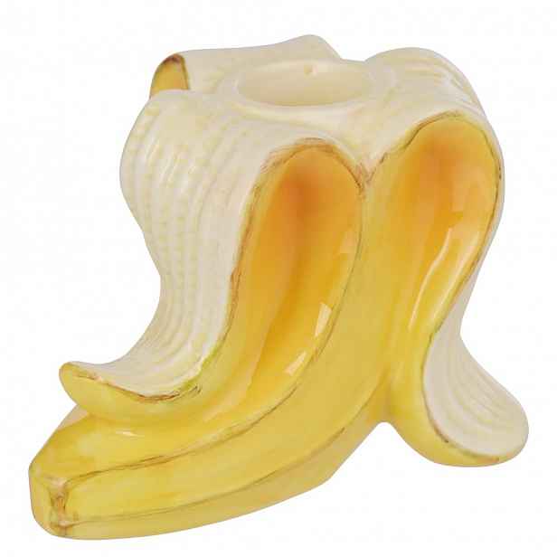 Butlers BANANA Svícen na dlouhou svíčku - žlutá