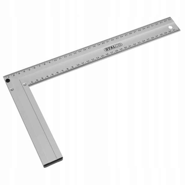 Hliníkový truhlářský úhelník s měřítkem 45 a 90 stupňů 350 mm