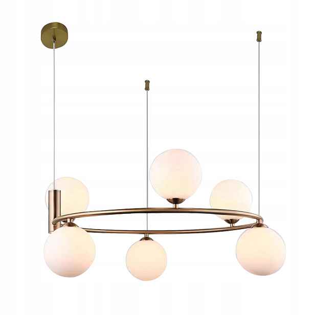 Závěsná Lampa Stropní Lustr Kule zlatá Moderní Led mléčná