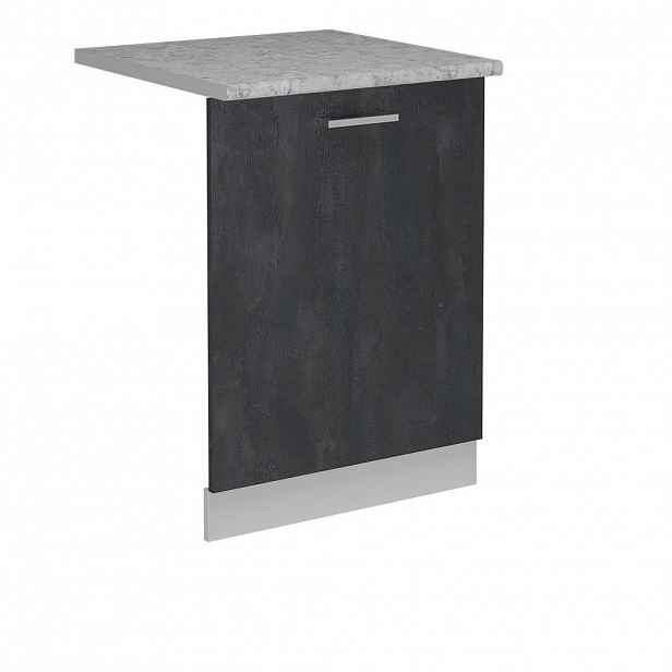 Vicco ČELNÍ PANEL MYČKY R-Line Černý beton 60 cm s pracovní deskou