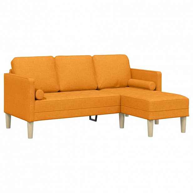 vidaXL Set pohovek s polštářem Tmavě žlutá Polyester