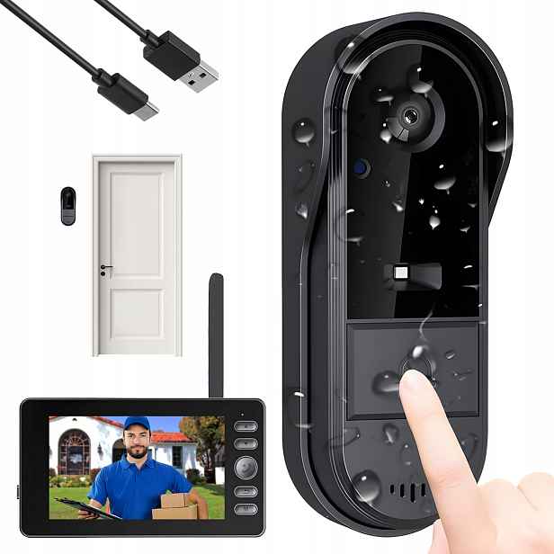 Videodomofon Video Domofon 4.3'' Bezdrátový Video Do Malých Dveří Monitor