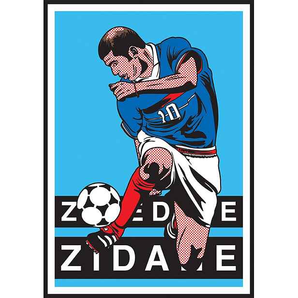 Plakát Zinedine Zidane Retro Vintage Obraz FotoPlakát 100x70 cm #37