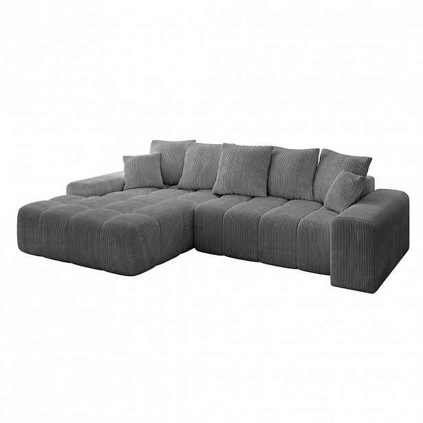 ALTDECOR ROHOVÁ SEDACÍ SOUPRAVA s otomanem vlevo ENSI-L – 267 × 164 × 69 cm, tmavě šedá