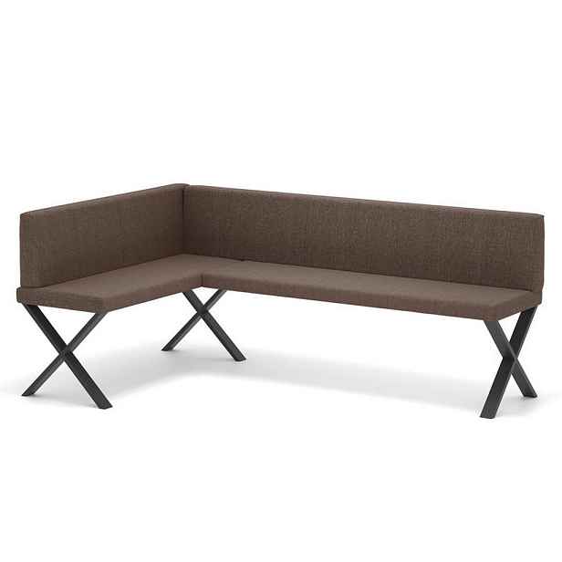 Idohome ROHOVÁ LAVICE VERO X levá tkanina hladká, 128/168 cm, hnědá