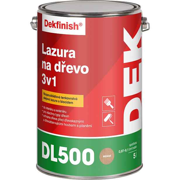 Lazura na dřevo DEKFINISH DL500 3 v 1 wenge 2,2 l