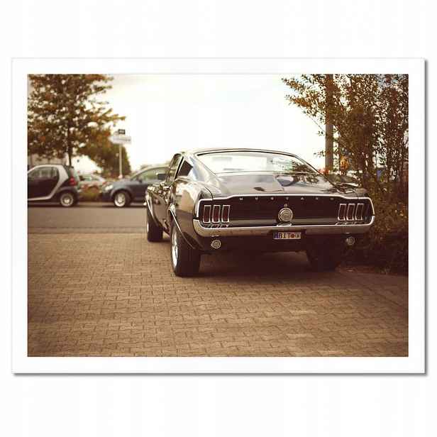Plakáty v rámu 40x30 Ford Mustang černo-bílé