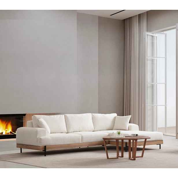 Rohová sedací souprava Eti Oak Right - White