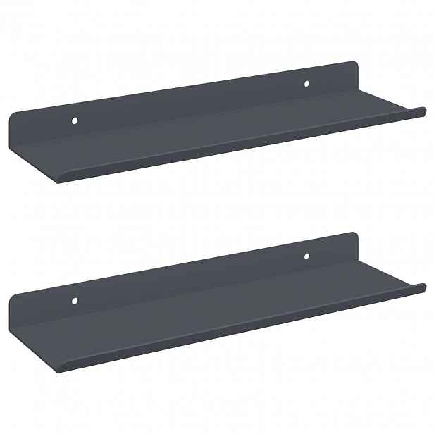 vidaXL Plovoucí police 2 ks Antracit 30 x 9 x 2,5 cm Ocel