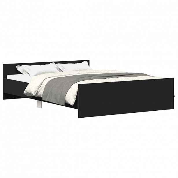vidaXL Rám postele s hlavovým a nožním čelem černý 140 x 200 cm