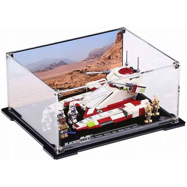 Vitrína s pozadím Blacked Brick pro Lego Star Wars 75342 Bojový tank republiky